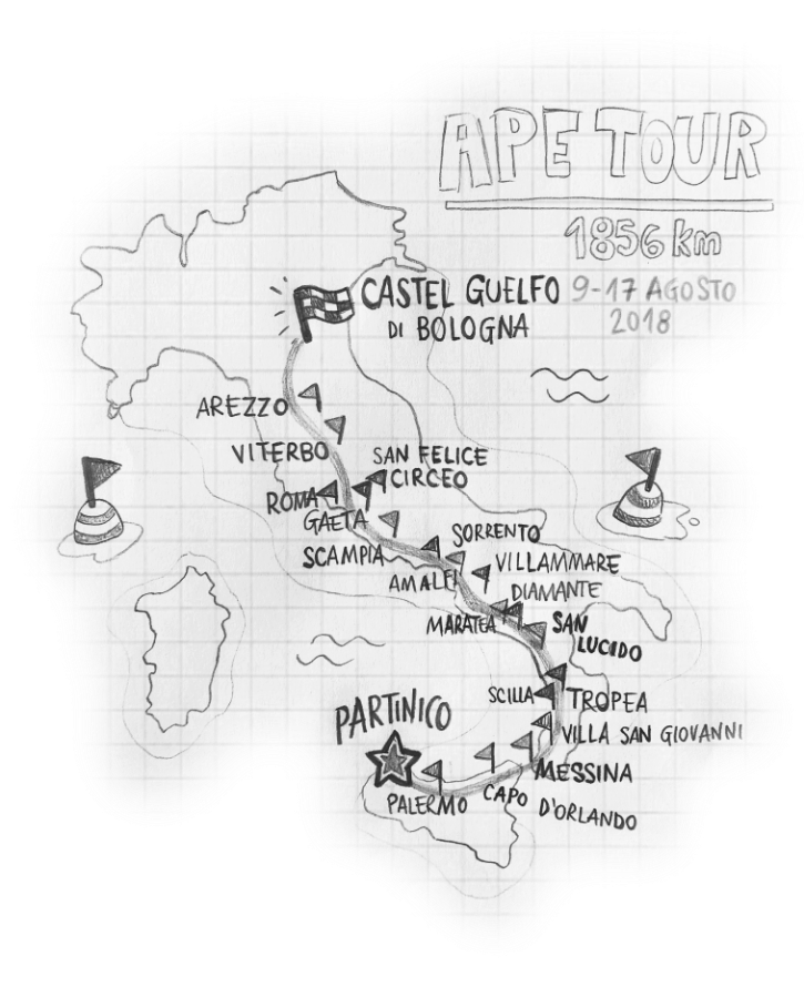 Mappa del viaggio di OltrApe 2018