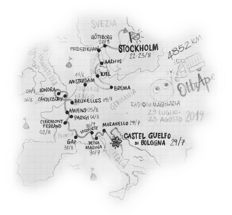 Mappa del viaggio di OltrApe 2019