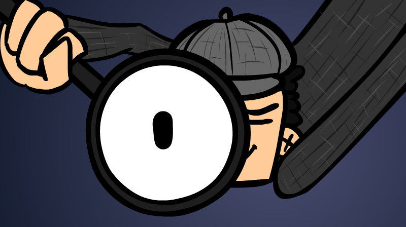 Detective with a giant lens