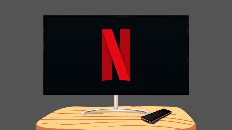 La pantalla de una televisión con el símbolo de Netflix