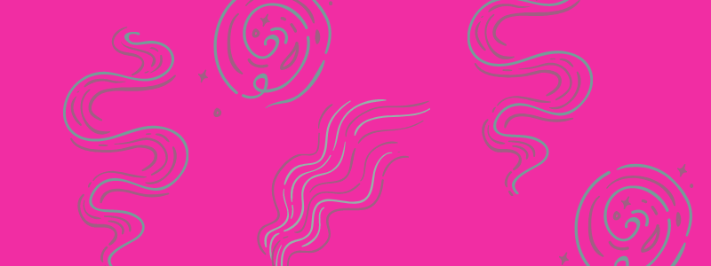Immagine rosa con dei fumi magici come sfondo