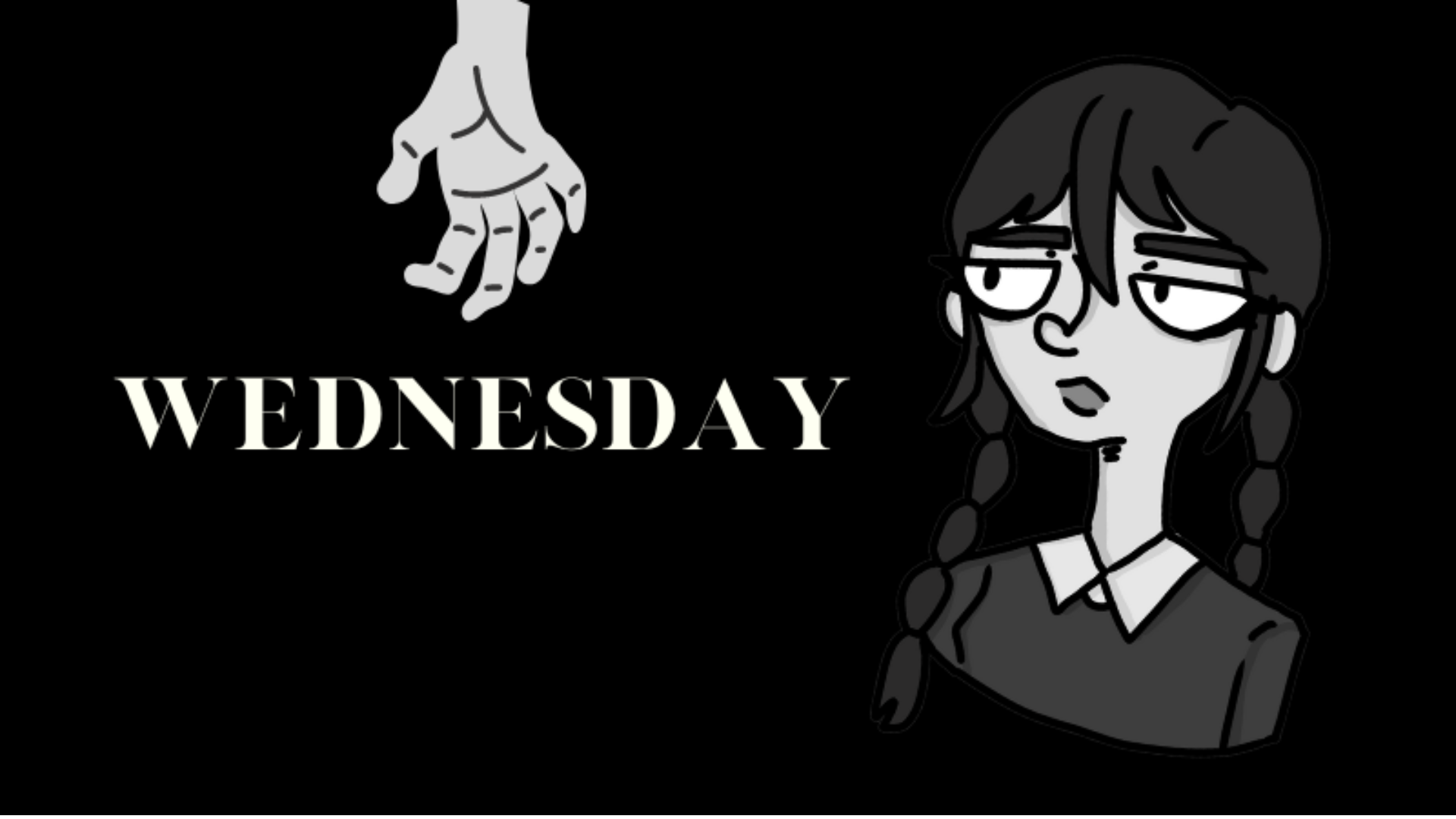Wednesday  in stile cartone animato