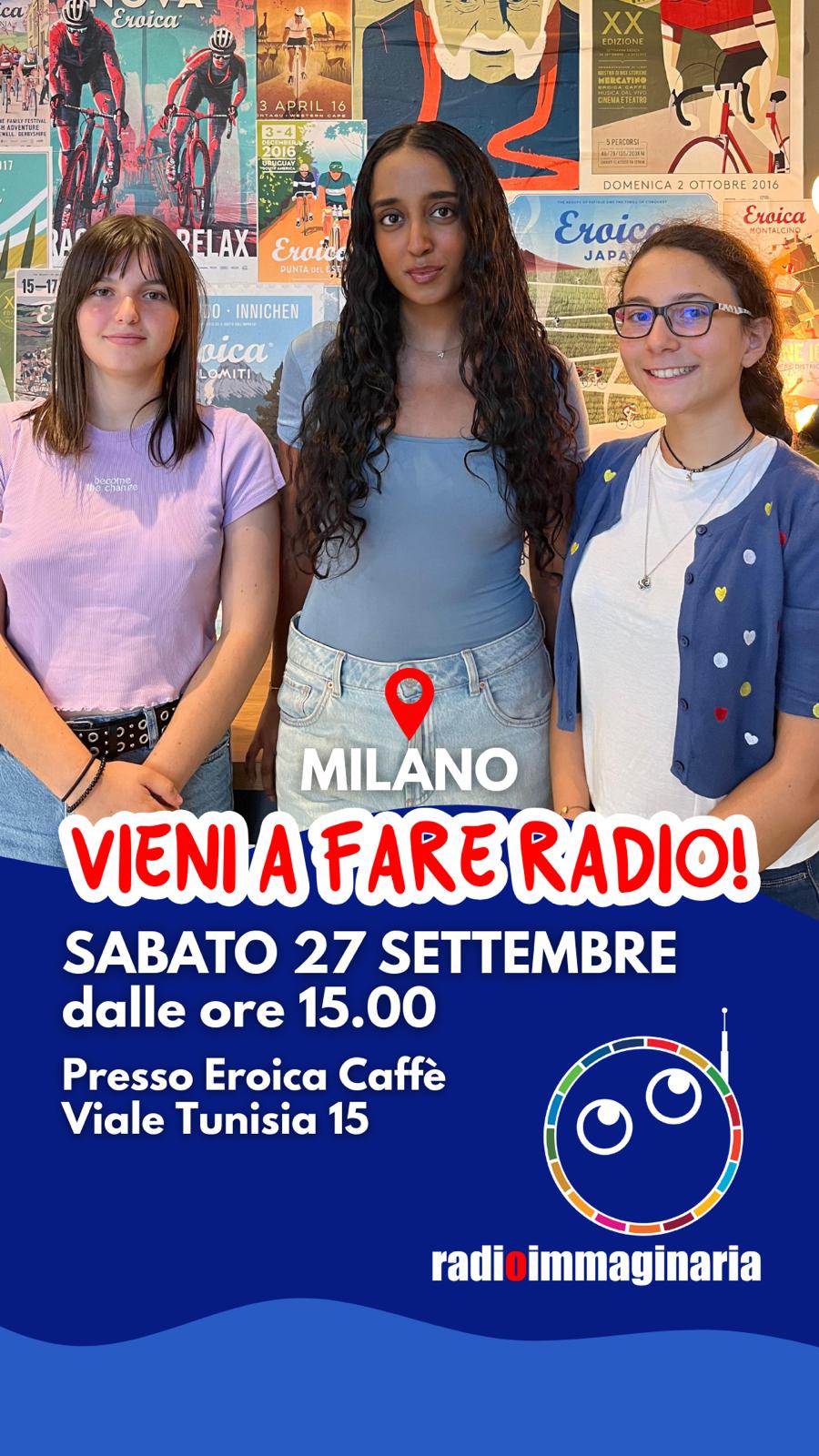 Locandina dell'Open Day di Radioimmaginaria a Milano